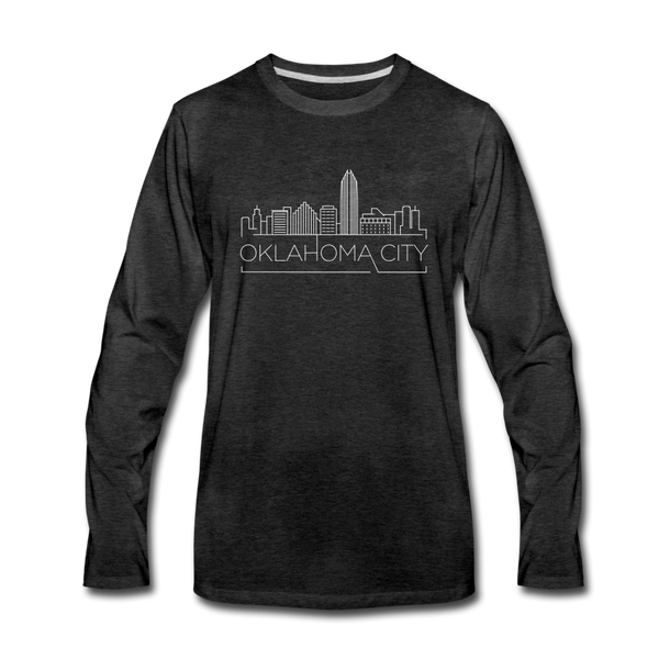 Oklahoma City, Oklahoma Long Sleeve T-Shirt - Skylines Unisex Oklahoma City Long Sleeve Shirt - charcoal gray