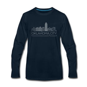 Oklahoma City, Oklahoma Long Sleeve T-Shirt - Skylines Unisex Oklahoma City Long Sleeve Shirt - deep navy