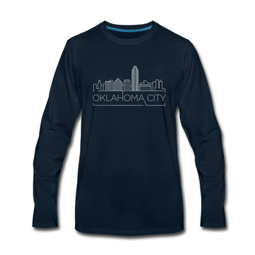 Oklahoma City, Oklahoma Long Sleeve T-Shirt - Skylines Unisex Oklahoma City Long Sleeve Shirt - deep navy