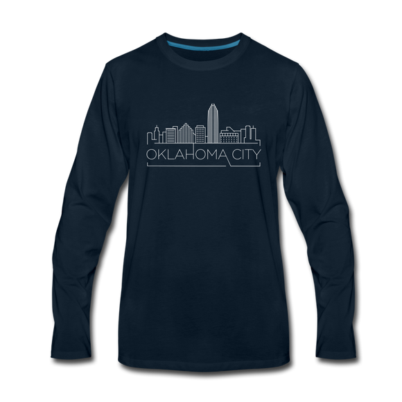 Oklahoma City, Oklahoma Long Sleeve T-Shirt - Skylines Unisex Oklahoma City Long Sleeve Shirt - deep navy