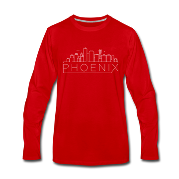 Phoenix, Arizona Long Sleeve T-Shirt - Skylines Unisex Phoenix Long Sleeve Shirt - red