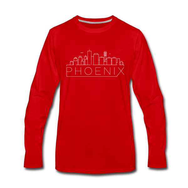 Phoenix, Arizona Long Sleeve T-Shirt - Skylines Unisex Phoenix Long Sleeve Shirt - red