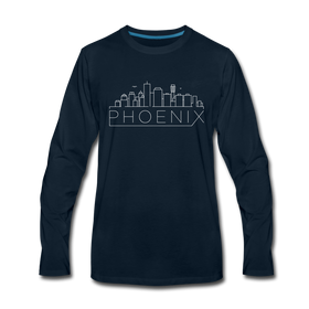 Phoenix, Arizona Long Sleeve T-Shirt - Skylines Unisex Phoenix Long Sleeve Shirt - deep navy