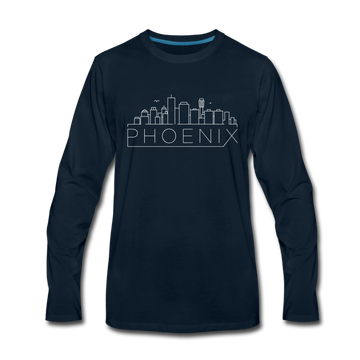 Phoenix, Arizona Long Sleeve T-Shirt - Skylines Unisex Phoenix Long Sleeve Shirt - deep navy