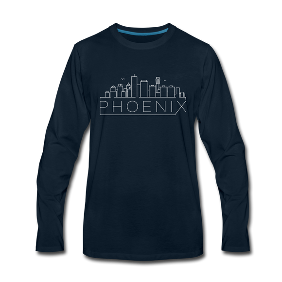 Phoenix, Arizona Long Sleeve T-Shirt - Skylines Unisex Phoenix Long Sleeve Shirt - deep navy