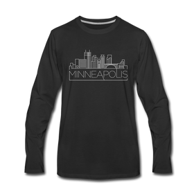 Minneapolis, Minnesota Long Sleeve T-Shirt - Skylines Unisex Minneapolis Long Sleeve Shirt - black