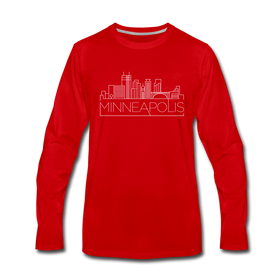 Minneapolis, Minnesota Long Sleeve T-Shirt - Skylines Unisex Minneapolis Long Sleeve Shirt - red