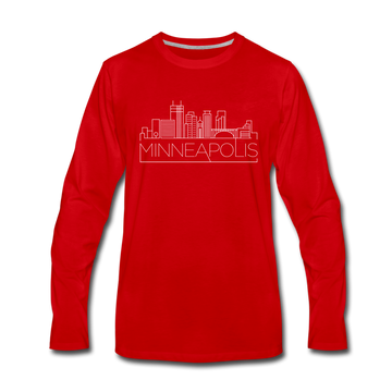 Minneapolis, Minnesota Long Sleeve T-Shirt - Skylines Unisex Minneapolis Long Sleeve Shirt - red