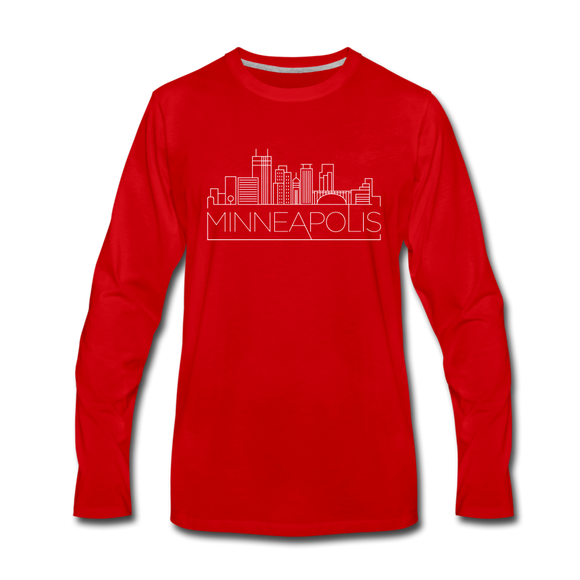 Minneapolis, Minnesota Long Sleeve T-Shirt - Skylines Unisex Minneapolis Long Sleeve Shirt - red