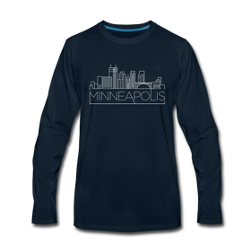 Minneapolis, Minnesota Long Sleeve T-Shirt - Skylines Unisex Minneapolis Long Sleeve Shirt - deep navy