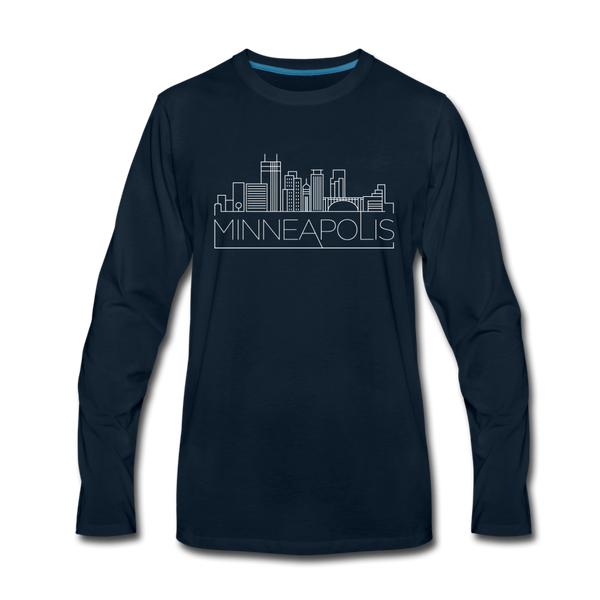 Minneapolis, Minnesota Long Sleeve T-Shirt - Skylines Unisex Minneapolis Long Sleeve Shirt - deep navy