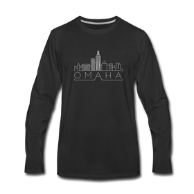 Omaha, Nebraska Long Sleeve T-Shirt - Skylines Unisex Omaha Long Sleeve Shirt - black