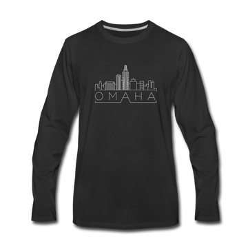 Omaha, Nebraska Long Sleeve T-Shirt - Skylines Unisex Omaha Long Sleeve Shirt - black