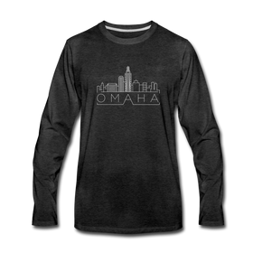 Omaha, Nebraska Long Sleeve T-Shirt - Skylines Unisex Omaha Long Sleeve Shirt - charcoal gray