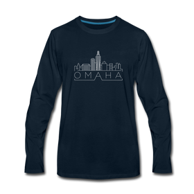 Omaha, Nebraska Long Sleeve T-Shirt - Skylines Unisex Omaha Long Sleeve Shirt - deep navy