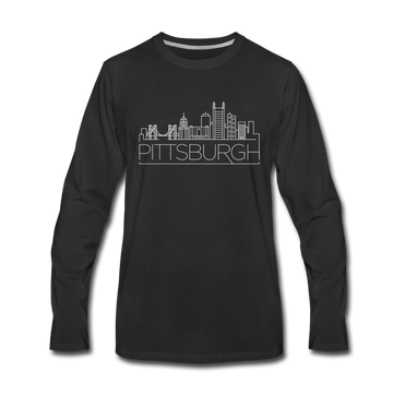 Pittsburgh, Pennsylvania Long Sleeve T-Shirt - Skylines Unisex Pittsburgh Long Sleeve Shirt - black