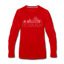 Pittsburgh, Pennsylvania Long Sleeve T-Shirt - Skylines Unisex Pittsburgh Long Sleeve Shirt - red