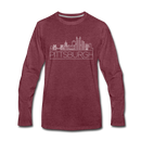 Pittsburgh, Pennsylvania Long Sleeve T-Shirt - Skylines Unisex Pittsburgh Long Sleeve Shirt - heather burgundy
