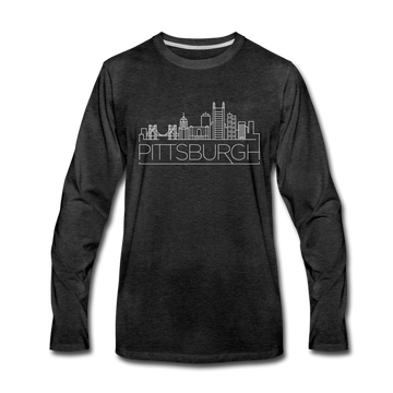 Pittsburgh, Pennsylvania Long Sleeve T-Shirt - Skylines Unisex Pittsburgh Long Sleeve Shirt - charcoal gray