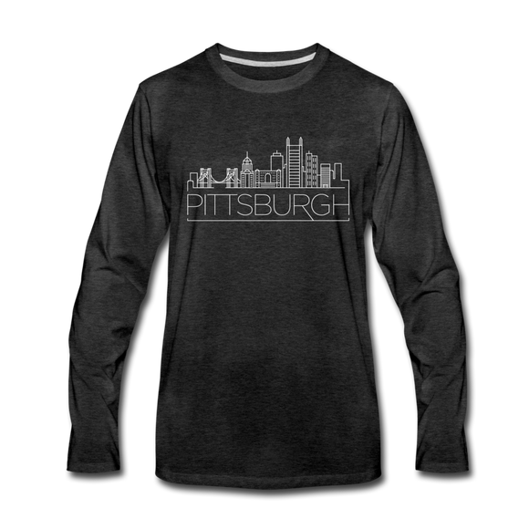 Pittsburgh, Pennsylvania Long Sleeve T-Shirt - Skylines Unisex Pittsburgh Long Sleeve Shirt - charcoal gray