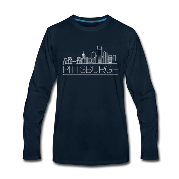 Pittsburgh, Pennsylvania Long Sleeve T-Shirt - Skylines Unisex Pittsburgh Long Sleeve Shirt - deep navy
