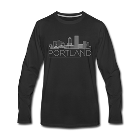 Portland, Oregon Long Sleeve T-Shirt - Skylines Unisex Portland Long Sleeve Shirt - black
