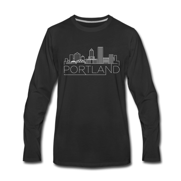 Portland, Oregon Long Sleeve T-Shirt - Skylines Unisex Portland Long Sleeve Shirt - black