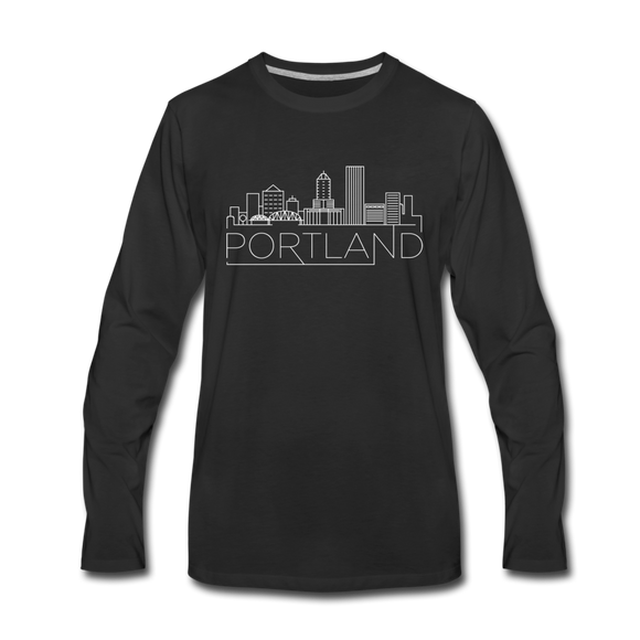 Portland, Oregon Long Sleeve T-Shirt - Skylines Unisex Portland Long Sleeve Shirt - black