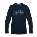 Portland, Oregon Long Sleeve T-Shirt - Skylines Unisex Portland Long Sleeve Shirt - deep navy