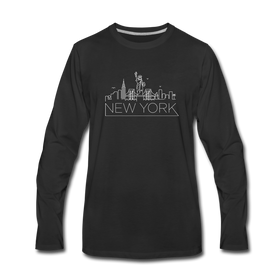New York Long Sleeve T-Shirt - Skylines Unisex New York Long Sleeve Shirt - black
