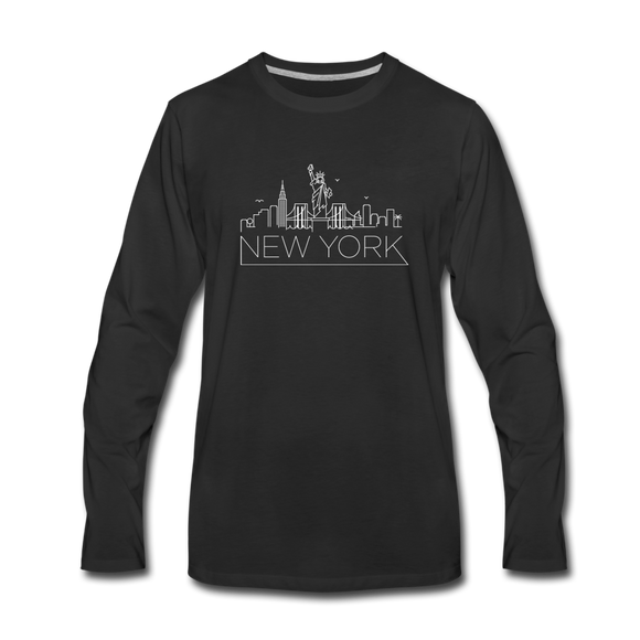 New York Long Sleeve T-Shirt - Skylines Unisex New York Long Sleeve Shirt - black