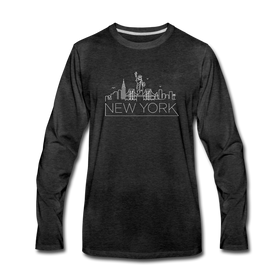 New York Long Sleeve T-Shirt - Skylines Unisex New York Long Sleeve Shirt - charcoal gray