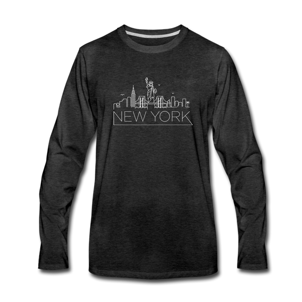 New York Long Sleeve T-Shirt - Skylines Unisex New York Long Sleeve Shirt - charcoal gray
