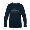 New York Long Sleeve T-Shirt - Skylines Unisex New York Long Sleeve Shirt - deep navy
