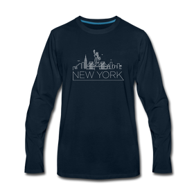 New York Long Sleeve T-Shirt - Skylines Unisex New York Long Sleeve Shirt - deep navy