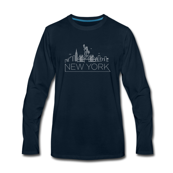 New York Long Sleeve T-Shirt - Skylines Unisex New York Long Sleeve Shirt - deep navy