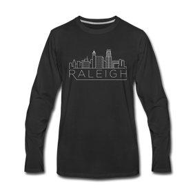 Raleigh, North Carolina Long Sleeve T-Shirt - Skylines Unisex Raleigh Long Sleeve Shirt - black