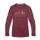 Raleigh, North Carolina Long Sleeve T-Shirt - Skylines Unisex Raleigh Long Sleeve Shirt - heather burgundy
