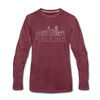 Raleigh, North Carolina Long Sleeve T-Shirt - Skylines Unisex Raleigh Long Sleeve Shirt - heather burgundy