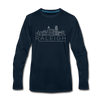 Raleigh, North Carolina Long Sleeve T-Shirt - Skylines Unisex Raleigh Long Sleeve Shirt - deep navy