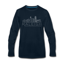 Raleigh, North Carolina Long Sleeve T-Shirt - Skylines Unisex Raleigh Long Sleeve Shirt - deep navy