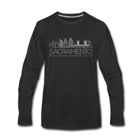 Sacramento, California Long Sleeve T-Shirt - Skylines Unisex Sacramento Long Sleeve Shirt - black