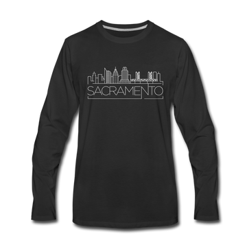 Sacramento, California Long Sleeve T-Shirt - Skylines Unisex Sacramento Long Sleeve Shirt - black