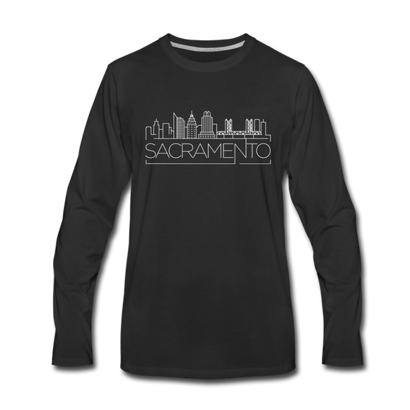 Sacramento, California Long Sleeve T-Shirt - Skylines Unisex Sacramento Long Sleeve Shirt - black