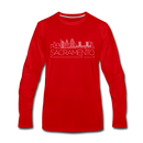 Sacramento, California Long Sleeve T-Shirt - Skylines Unisex Sacramento Long Sleeve Shirt - red