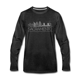 Sacramento, California Long Sleeve T-Shirt - Skylines Unisex Sacramento Long Sleeve Shirt - charcoal gray