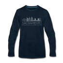 Sacramento, California Long Sleeve T-Shirt - Skylines Unisex Sacramento Long Sleeve Shirt - deep navy