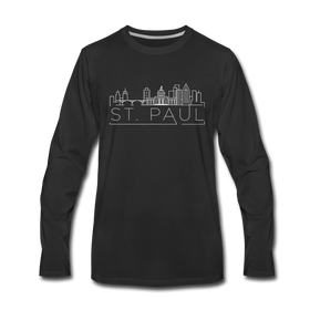 Saint Paul, Minnesota Long Sleeve T-Shirt - Skylines Unisex Saint Paul Long Sleeve Shirt - black