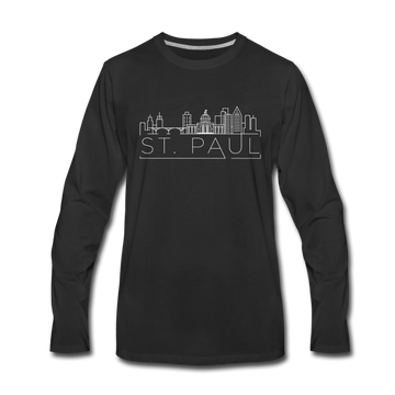 Saint Paul, Minnesota Long Sleeve T-Shirt - Skylines Unisex Saint Paul Long Sleeve Shirt - black