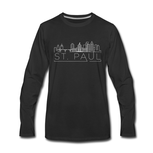 Saint Paul, Minnesota Long Sleeve T-Shirt - Skylines Unisex Saint Paul Long Sleeve Shirt - black